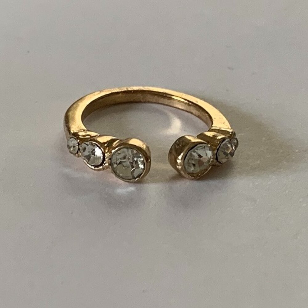 Gold Rhinestone Open Ring